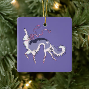 Ballet Borzoi Christmas Ornament