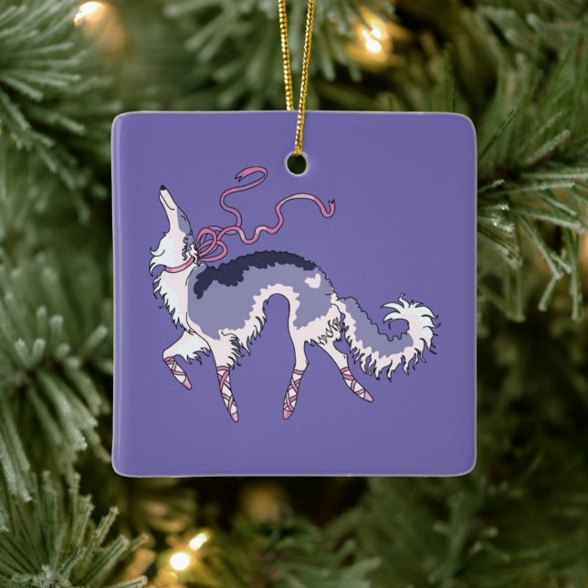 Ballet Borzoi Christmas Ornament (Tree)
