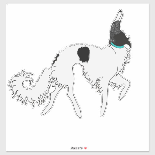 Ballet Borzoi Die Cut Vinyl Sticker (Sheet)