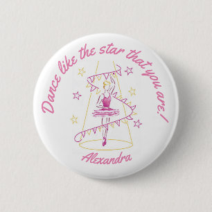 Ballet & Bunting - I Love Dance badge 2 Inch Round Button