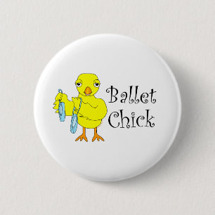 Ballet Chick Text 2 Inch Round Button