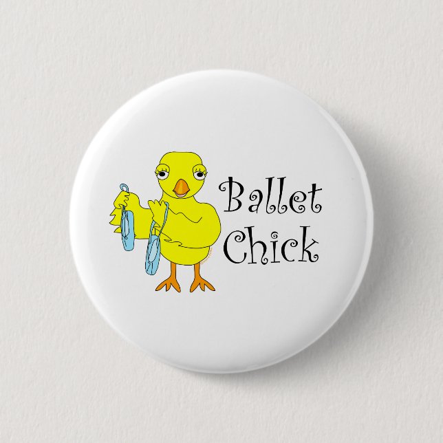 Ballet Chick Text 2 Inch Round Button (Front)