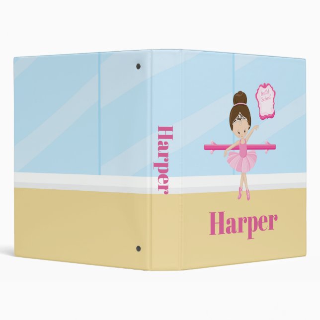Ballet Class Ballerina Crown Brown Binder (Background)