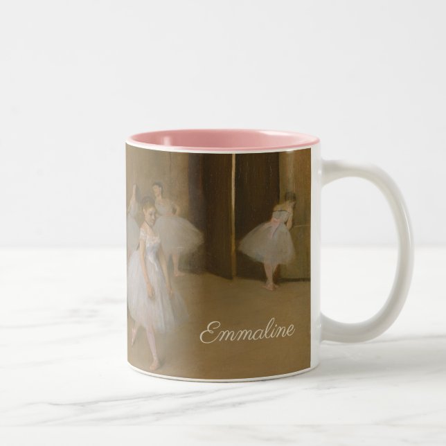 Ballet Class | Edgar Degas | Dance Personalized Two-Tone Coffee Mug (Right)