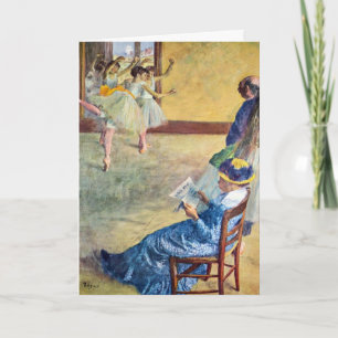 Ballet Class, the Dance Hall by Edgar Degas Card