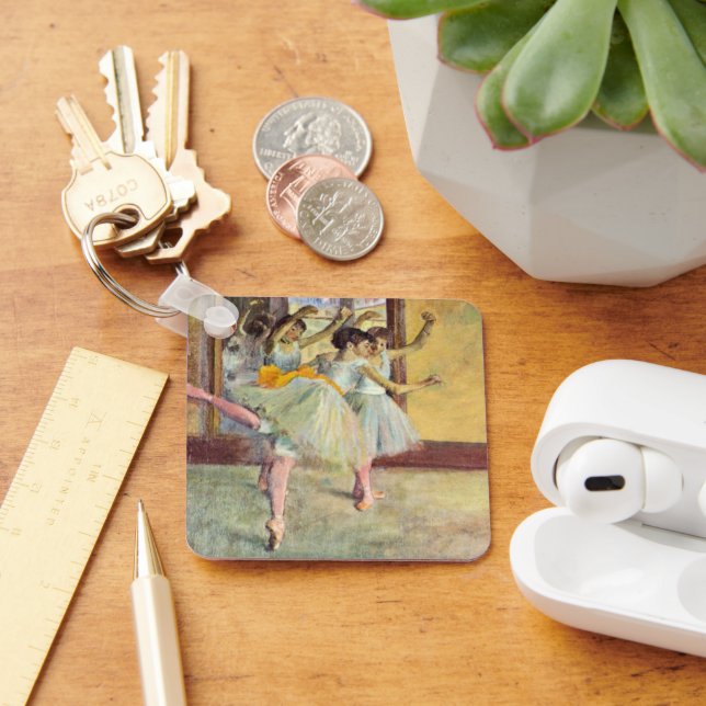 Ballet Class, the Dance Hall by Edgar Degas Keychain (Desk)