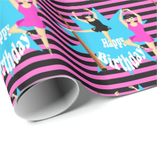 Ballet Class Women Dancing Happy Birthday Wrapping Paper