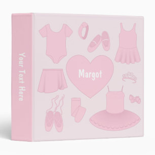 Ballet Clothes Binder - Pink Background
