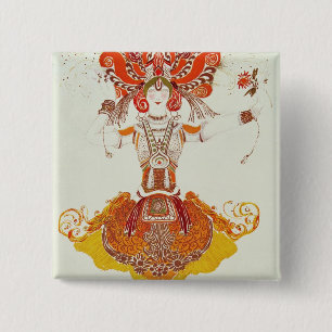 Ballet Costume for 'The Firebird', by Stravinsky 2 Inch Square Button