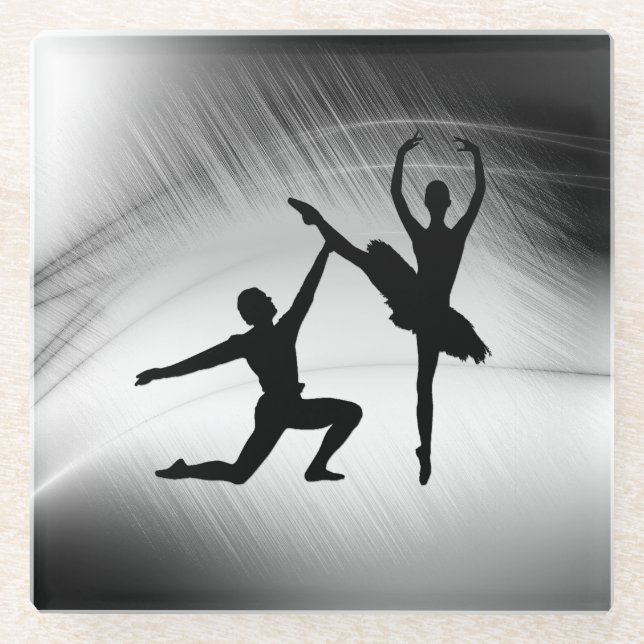 Ballet Couple Dance Glass Coaster (Front)