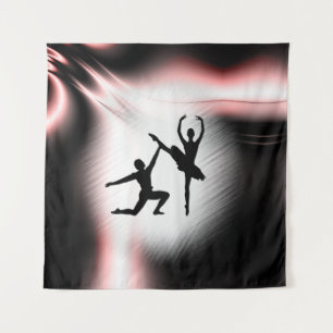 Ballet Couple Dance Pink Accent Tapestry