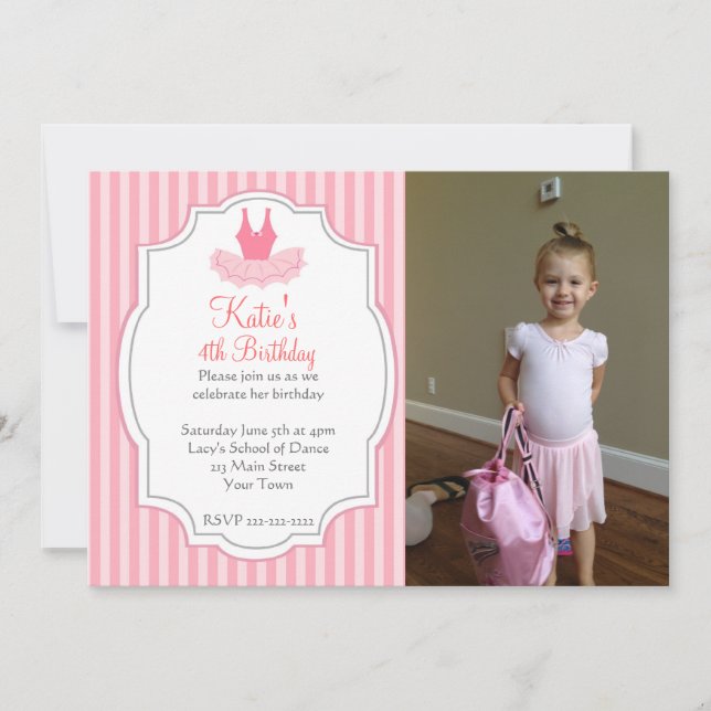 Ballet Dance Birthday Invitation (Front)