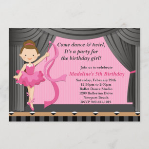 Ballet Dance Birthday Party Invitation