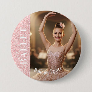 Ballet Dance Button Pin Rose Gold Glitter Buttons