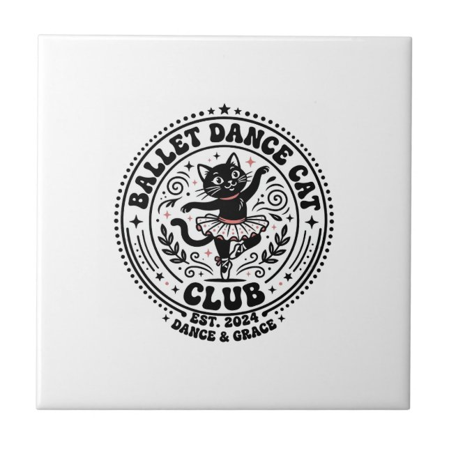 Ballet Dance Cat Pet Lover Shirt Art - Ballet Danc Tile (Front)