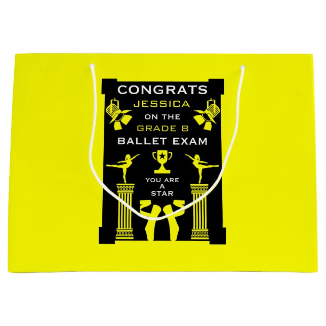 Ballet Dance Congratulations Large Gift Bag (Front)