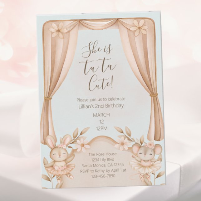 Ballet Dance Girls Second Birthday Invitation (Creator Uploaded)