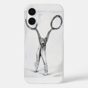 Ballet dance Scissors Ballerina Surreal drawing iPhone 16 Case