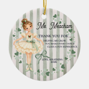 Ballet Dance Teacher Thank You Ceramic Ornament