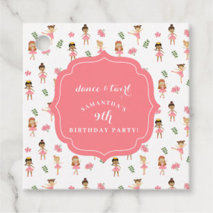 Ballet Dance & Twirl Pink Ballerina Birthday  Favour Tags