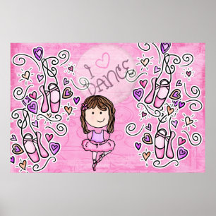 Ballet dance Wall Mural Poster Girls Bedroom