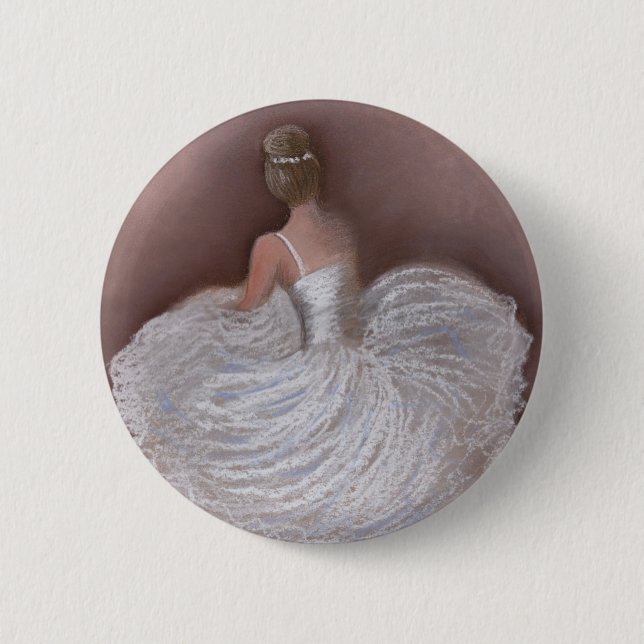 ballet dancer 2 inch round button (Front)