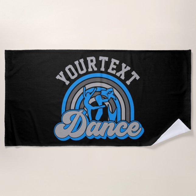 Ballet Dancer ADD TEXT Classic Dance Performer Beach Towel (Front)