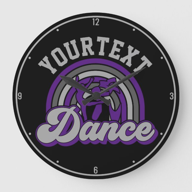 Ballet Dancer ADD TEXT Classic Dance Performer Large Clock (Front)