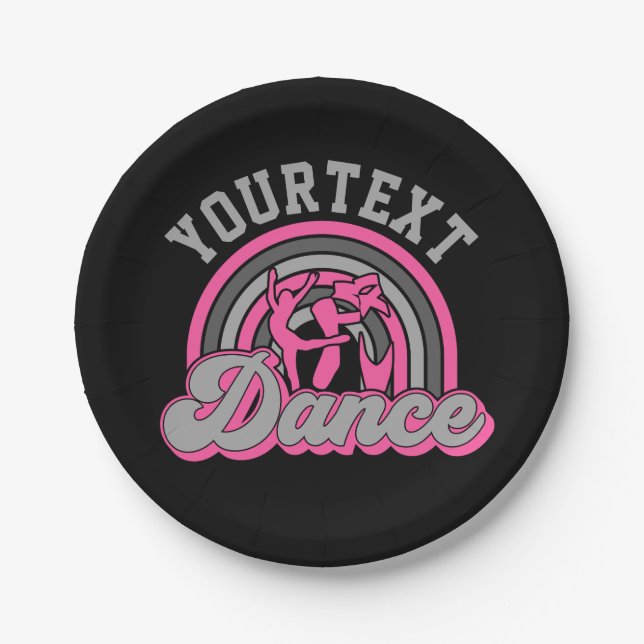 Ballet Dancer ADD TEXT Classic Dance Performer Paper Plate (Front)
