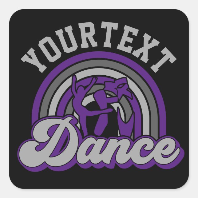 Ballet Dancer ADD TEXT Classic Dance Performer Square Sticker (Front)