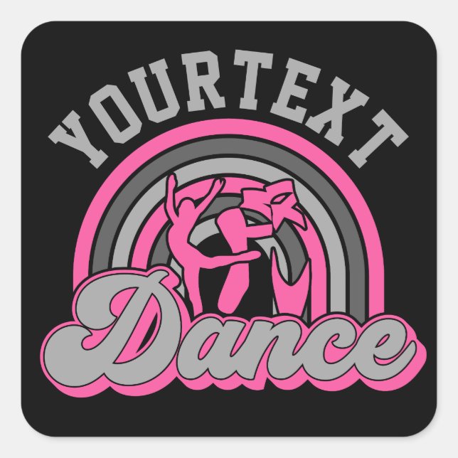 Ballet Dancer ADD TEXT Classic Dance Performer Square Sticker (Front)