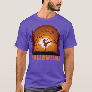 Ballet Dancer And Moon Silhouette Dancing Hallowee T-Shirt