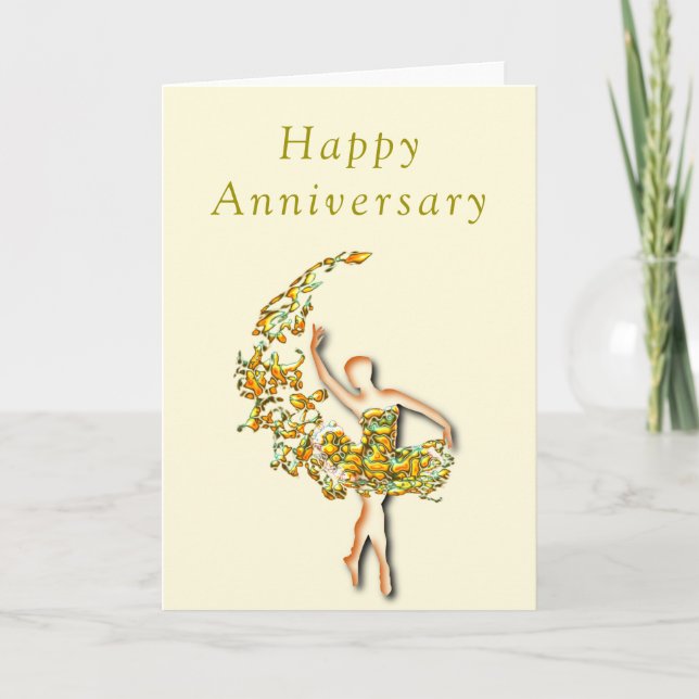 Ballet Dancer Anniversary Card (Front)