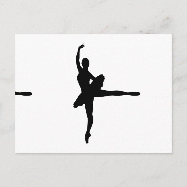 BALLET DANCER Arabesque (Ballerina silhouette) v2 Postcard (Front)