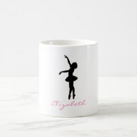 Ballet Dancer Black Silhouette Personalized