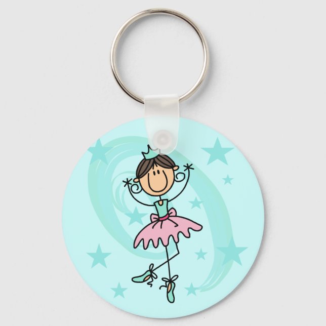 Ballet Dancer - Brown T-shirts and Gifts Keychain (Front)