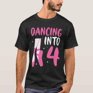 Ballet Dancer Dancing Into 4th Birthday Ballerina  T-Shirt