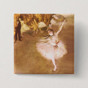 Ballet Dancer Degas Star Painting 2 Inch Square Button