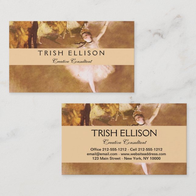 Ballet Dancer Degas Star Painting Business Card (Front/Back)