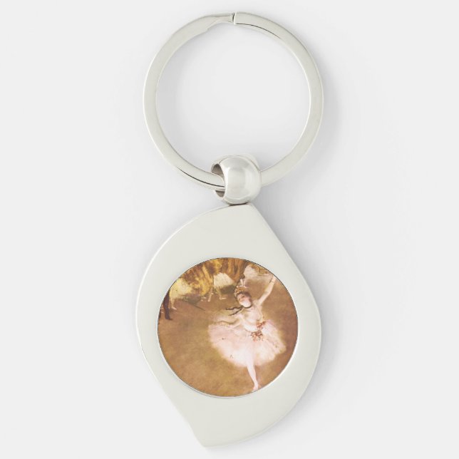 Ballet Dancer Degas Star Painting Keychain (Front)
