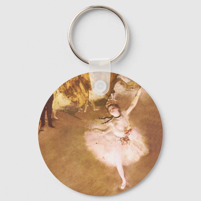 Ballet Dancer Degas Star Painting Keychain (Front)