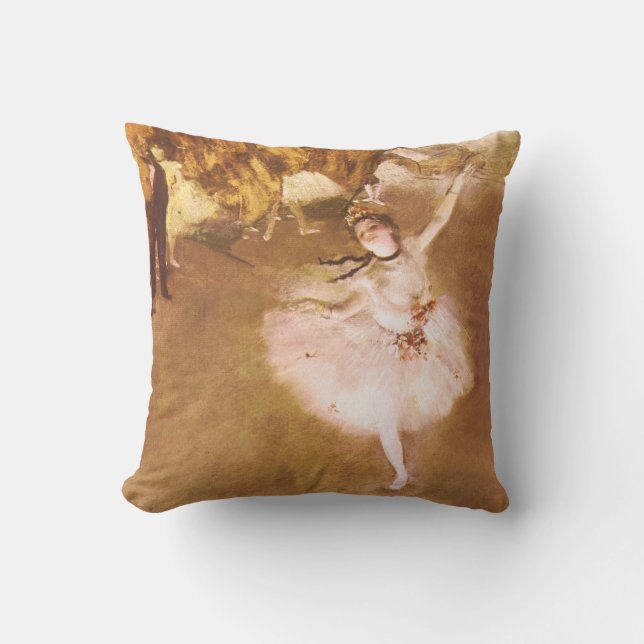 Ballet Dancer Degas Star Painting Throw Pillow (Front)