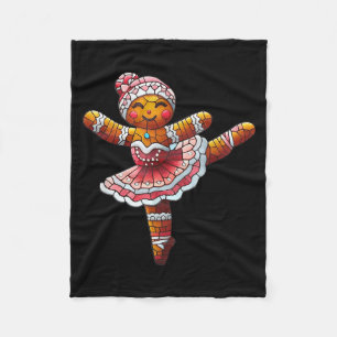 Ballet Dancer Gingerbread Christmas Dance Teacher Fleece Blanket