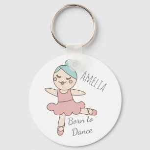 Ballet Dancer Girl's Personalised Keychain