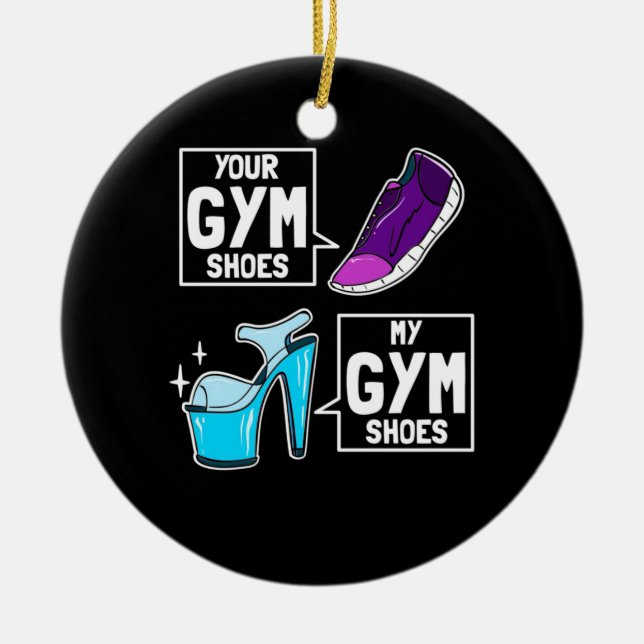 Ballet Dancer Gym Shoes Ceramic Ornament (Front)