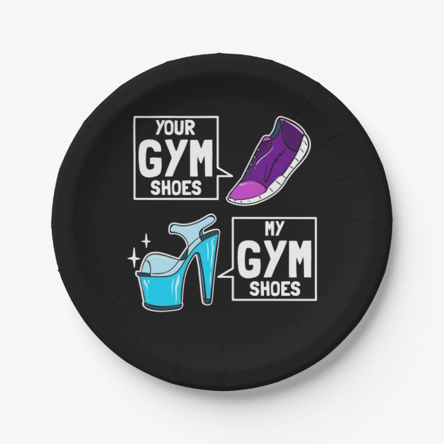Ballet Dancer Gym Shoes Paper Plate (Front)