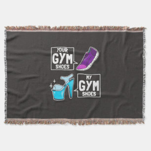 Ballet Dancer Gym Shoes Throw Blanket