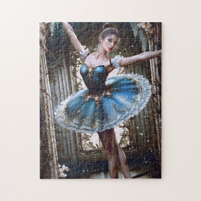 Ballet Dancer in a Blue Tutu Jigsaw Puzzle (Vertical)