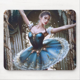 Ballet Dancer in a Blue Tutu Mouse Pad