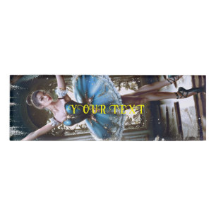 Ballet Dancer in a Blue Tutu Name Tag